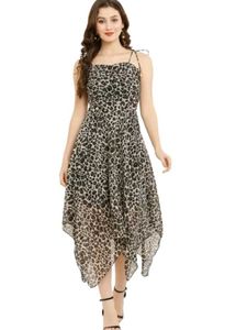 Leopard Print Hanky Hem Dress