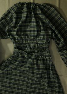 H&amp;M Khaki Check Tartan Cut Out Back Dress