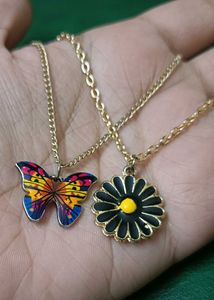 Butterfly & Daisy Charm Necklaces
