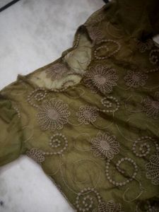 Green Detailed Mesh/Net Top