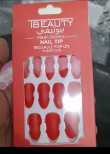 Matte Nails With Glue Sticker