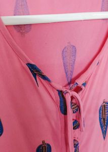 Pink Printed Maxi Dress