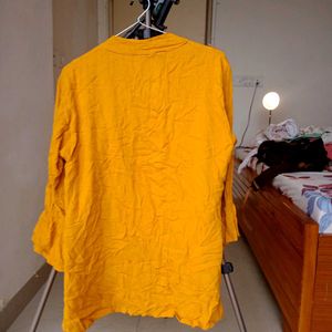 Mustard Embroidered Top
