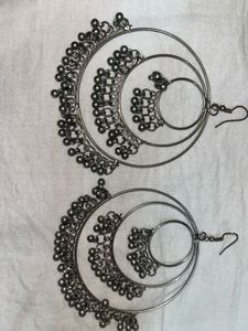 Three Layered Round Earrings