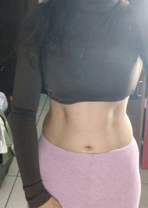 Brown Long Sleeve Crop Top😎