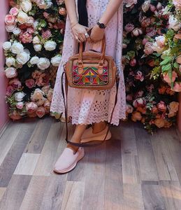 Camel Leather Sling Bag