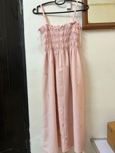 Pink Sundress with Floral Details