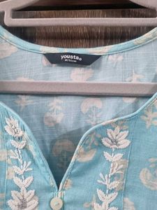 Light Blue Printed Kurta From Yousta
