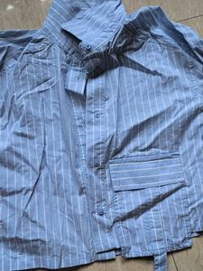 Striped Blue Crop Shirt