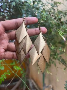 Geometric Gold Plated Metal Earring