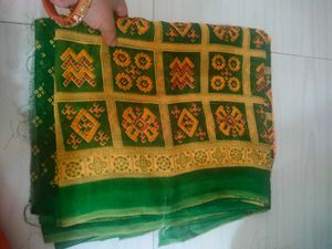 Green & Yellow 2 Piece Bandhani Saree