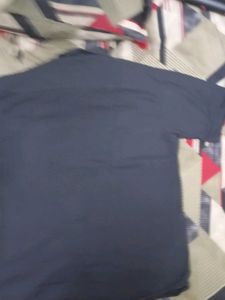 Navy Blue Short Sleeve Button-Down Shirt