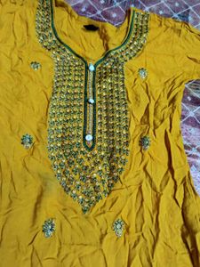 Festive Mustard-Green Sharara Set with Dupatta