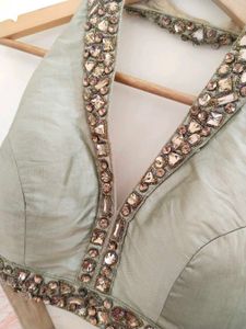 Heavy Flared Backless Choli Lehnga