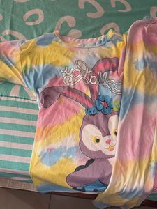 StellaLou Tie Dye Pajama Set Nightsuit