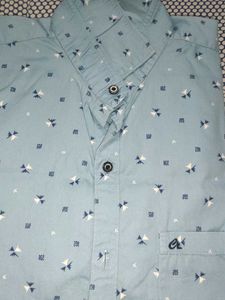 Patterned Light Blue Shirt
