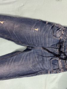 Distressed Denim Joggers