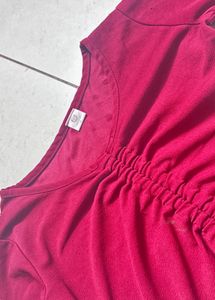 Maroon Long Sleeve Crop Top