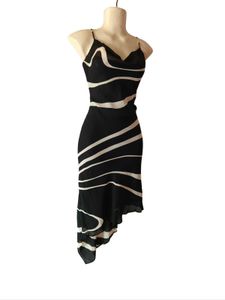Elegant Black Asymmetrical Slip Dress🫠😍