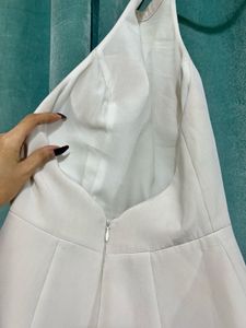 White Halter Skater Dress