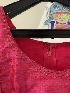 Pink Embroidered Kurta