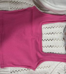 Hot Pink Ribbed Tank Top