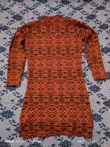 Patterned Knit warm Dress for winter