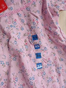 Pink Floral Nighty with Embroidery