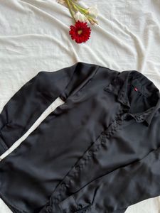 Black Satin Shirt