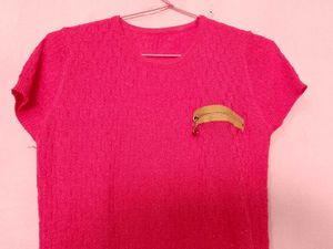 Shimmery heart pink top