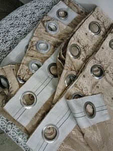 Beige Brown Curtains Set Of 3