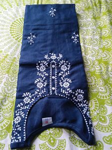 Blue Embroidered Kurti - Size Medium