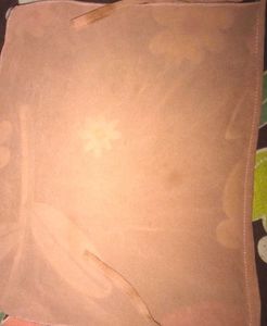 Silk Blend Chiffon Burkha, Peach Long Length 5ft