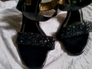Crystal Black Heels 👠 Women
