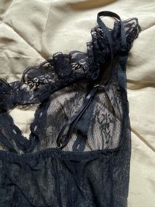 Black Lace &amp; Mesh Babydoll Lingerie