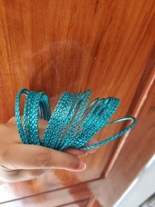 Set Of 24 Shinny Blue Bangles