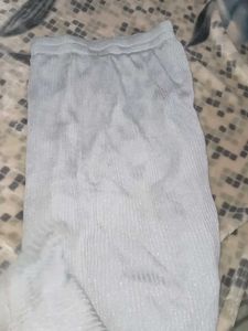 Shimmer Silver Long Skirt