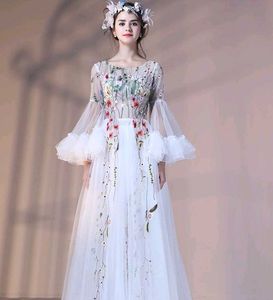White Tulle Prom Gown