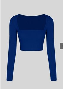 Square Neck Blue Lyric Top