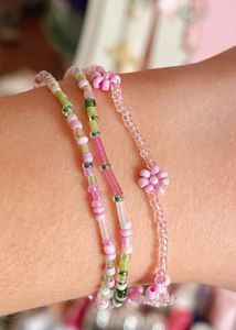 Beaded Flower Bracelet Set