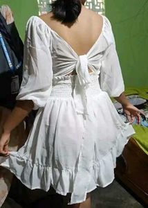 Off-Shoulder White Dress