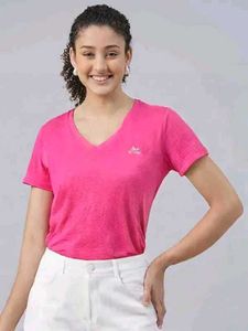 Adidas Pink V-Neck T-Shirt