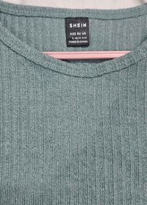 Shein Green Ribbed Crop Tank