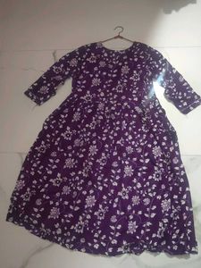 Purple Floral Print Dress