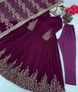 Elegant Embroidered Anarkali Suit
