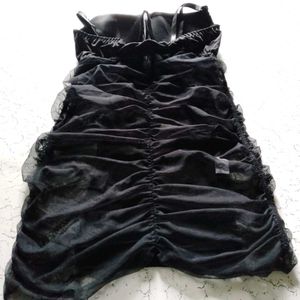 Little Black Dress with Mesh Detail