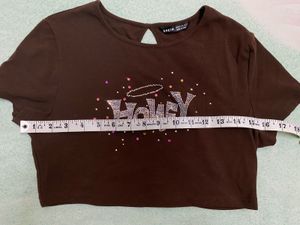 SHEIN BROWN CROP TOP.