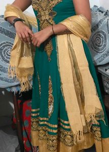 Elegant Teal Embroidered Anarkali