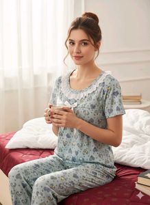 Cute Heart Print Night suit Set