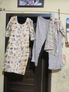 Floral Print Kurti with Pants Set